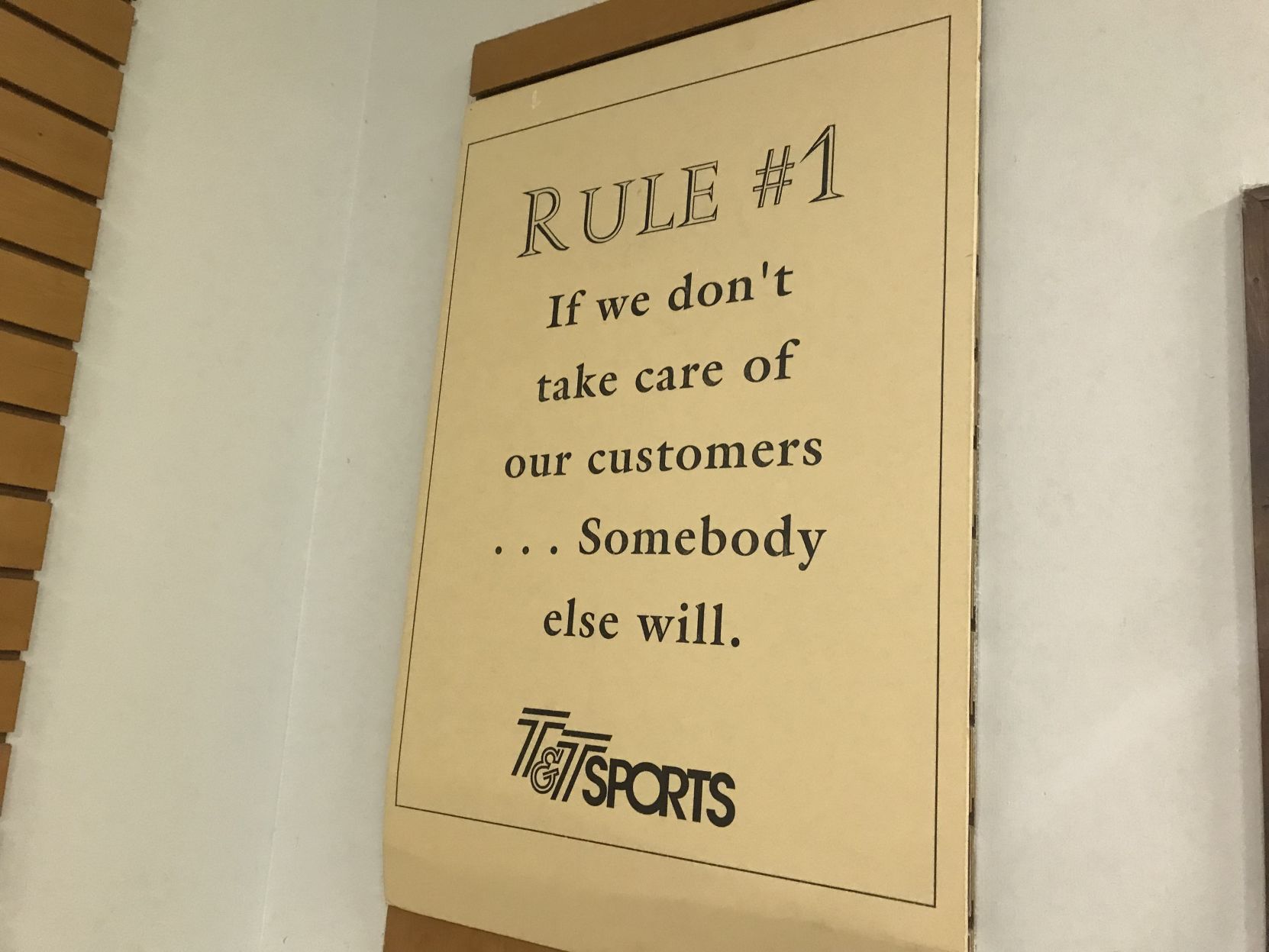 T&T Sports rule sign